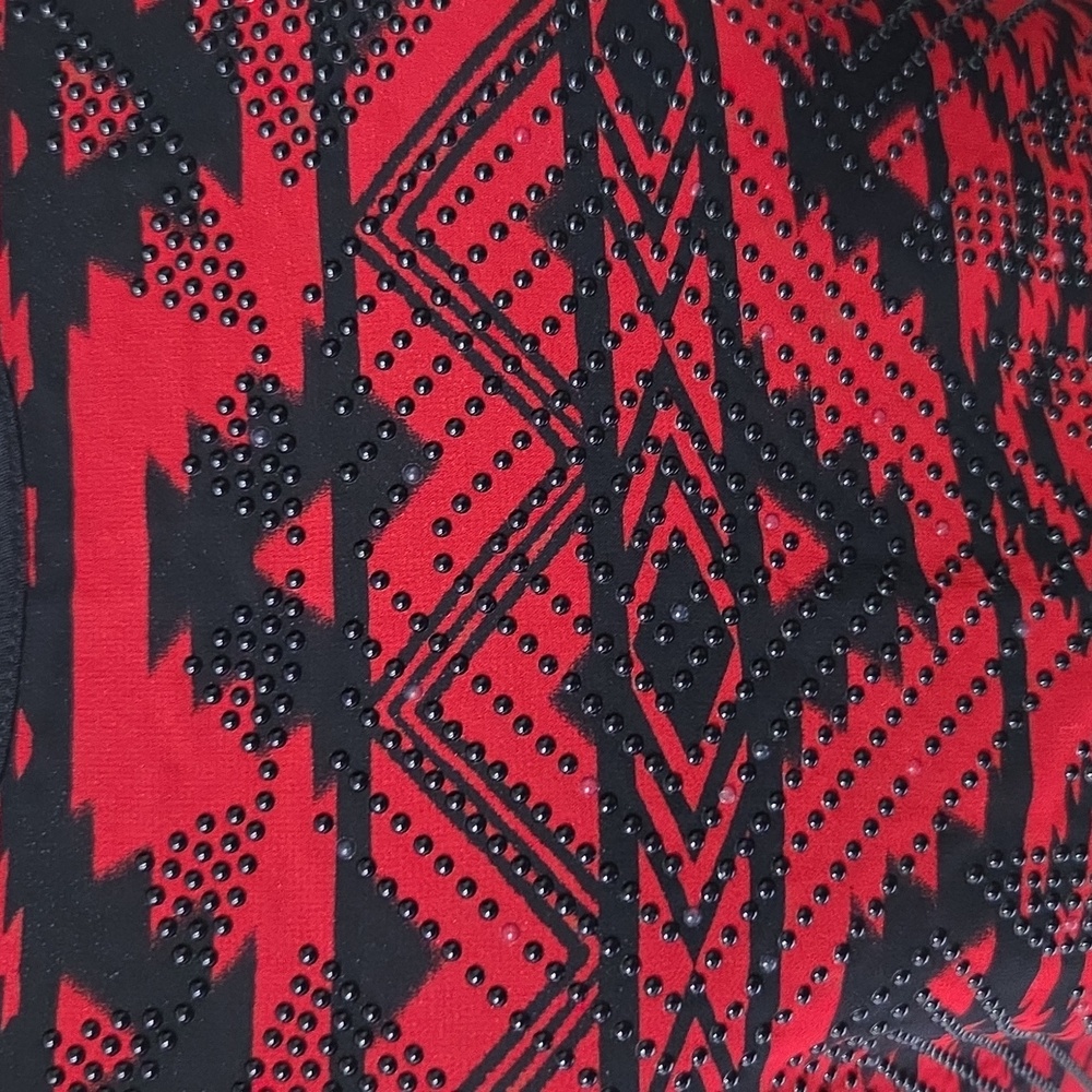 Express Red and Black Aztec Print Tank Top - Picture 3 of 9